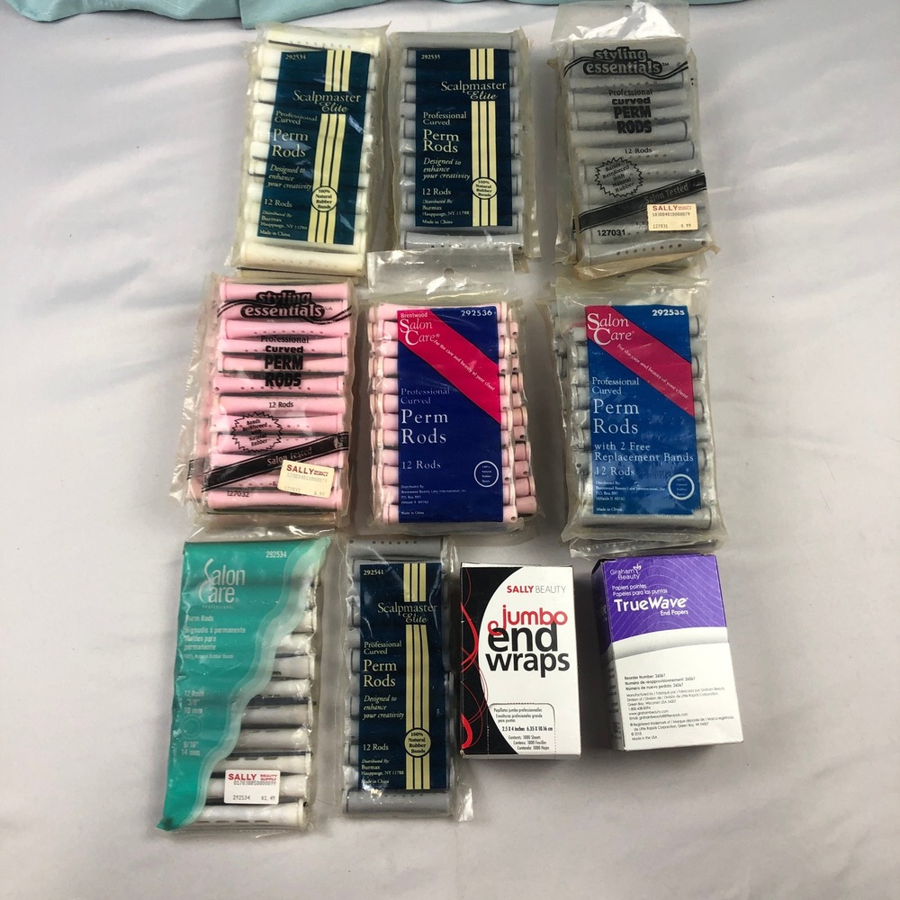 Professional Perm Rod Lot 250+ Scalpmaster SalonCare StylingEssentials End Wraps